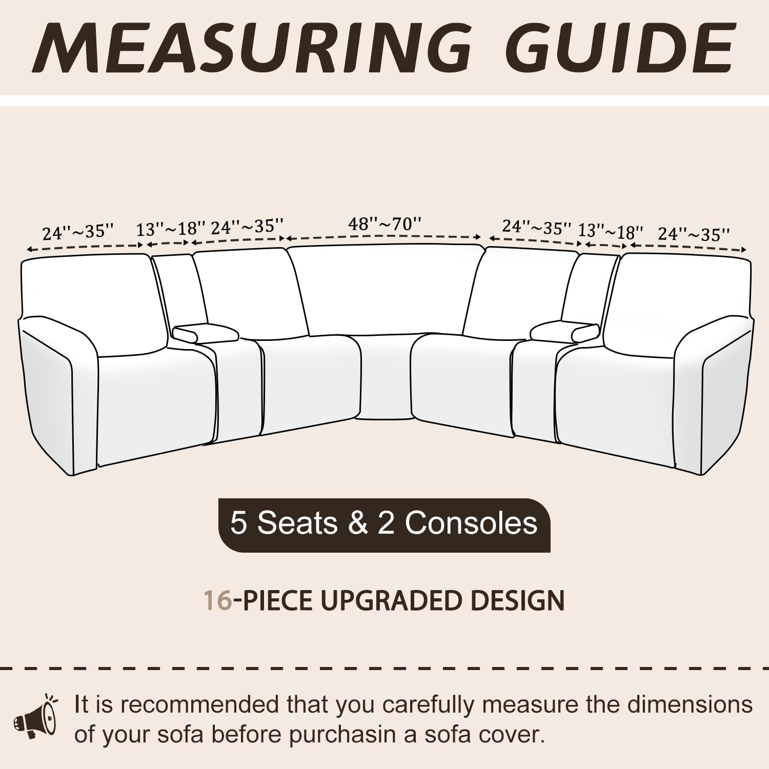 Arfntevss Sectional Recliner Couch Covers Velvet Washable Corner Sectional Sofa Cover for Reclining Couch Stretch Soft Thick L Shape Recliner Slipcover (5 Seat with 2 Console Cover, Charcoal Gray)