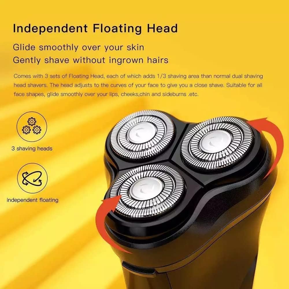 Electric Razor for Men, Electric Shaver For Men Rechargeable Cordless 3D Rotary Electric Razor Pop-up Beard Trimmer Face Shaving Machine