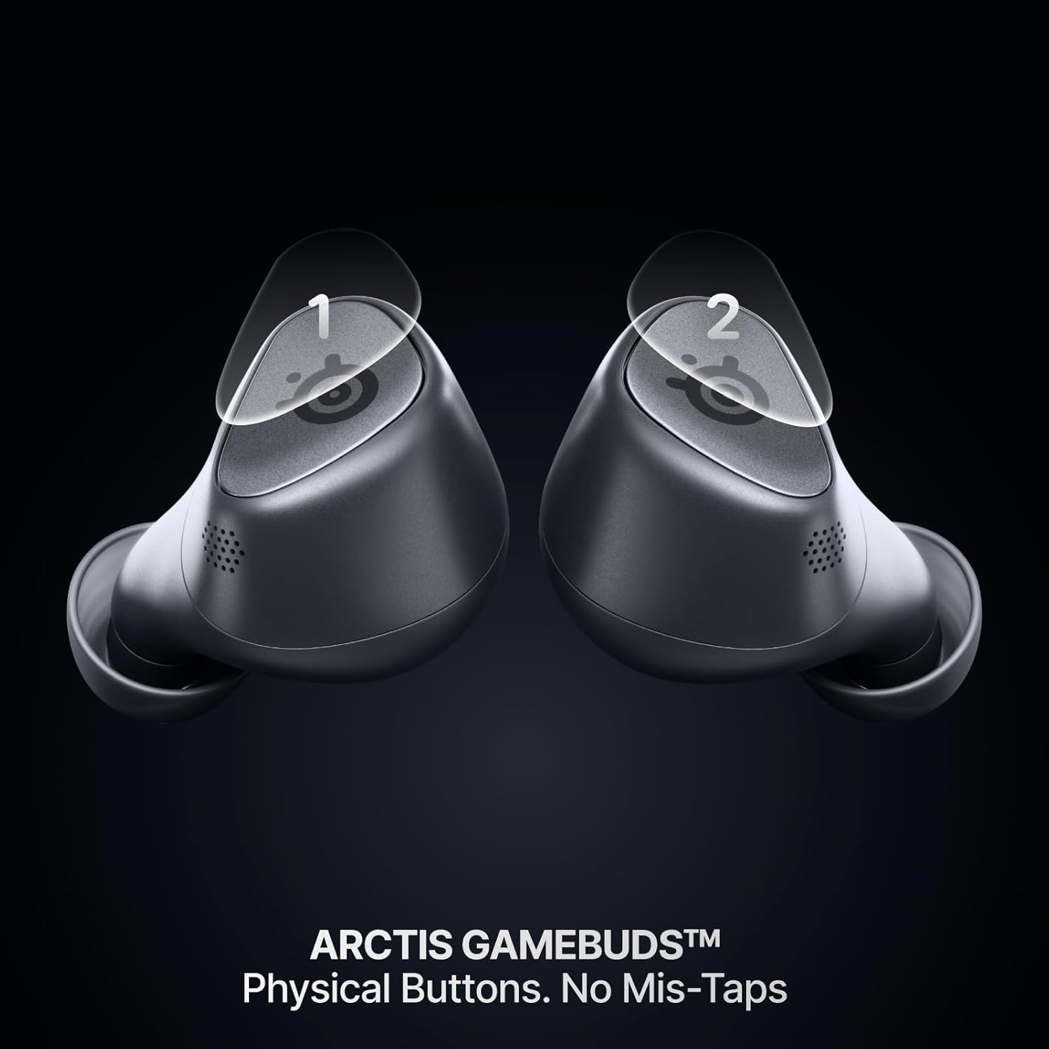 SteelSeries Arctis GameBuds for PlayStation/PC/Switch/Mobile — 2.4GHz + Bluetooth 5.3 Earbuds — ANC — Mobile App Sound Presets — Water Resistant IP55 — 40H Battery with Qi Charging Case - Black
