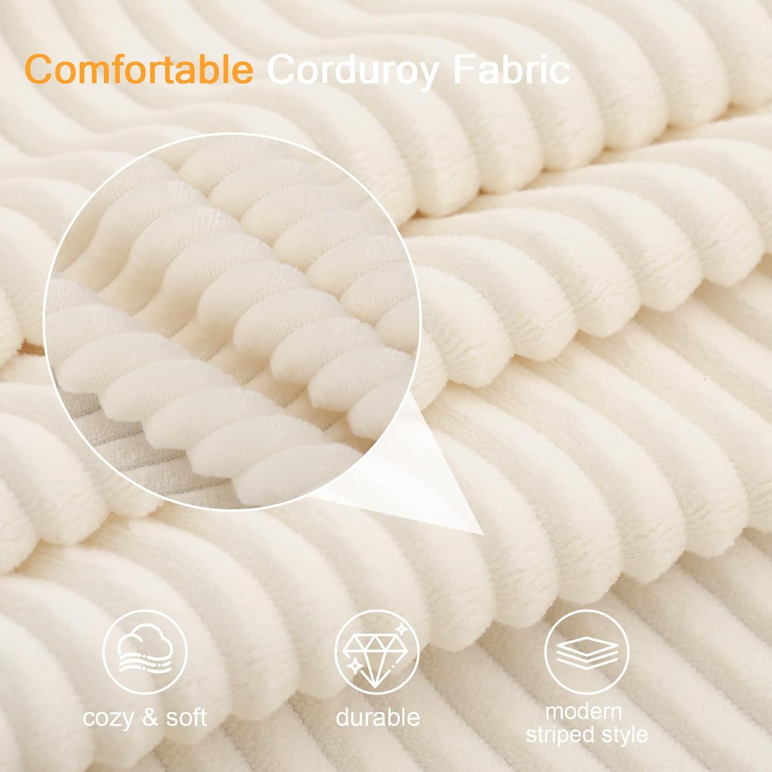 COMAX Convertible Sofa Bed Queen, Folding Fold Out Couch Bed, Floor Futon Couch Corduroy Sleeper Mattress with Back Pillows, Boneless Sofa Comfy Lounge Loveseat for Living Room Bedroom, Beige