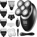 Electric Razor for Men, Electric Shaver for Men Beard Hair Trimmer Electric Razor 5D Floating Five Blade Heads Electric Nose Hair Trimmer LCD Display ( Color : Silver-Package A )