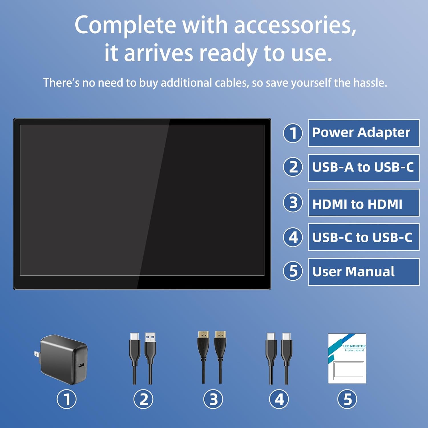 Portable Touchscreen Monitor, 16 Inch 1920X1200P Monitor IPS Touch Screen Monitor with USB C HDMI Port, 300cd/m², External Monitor for Laptop PC Phones Computer Ras Pi