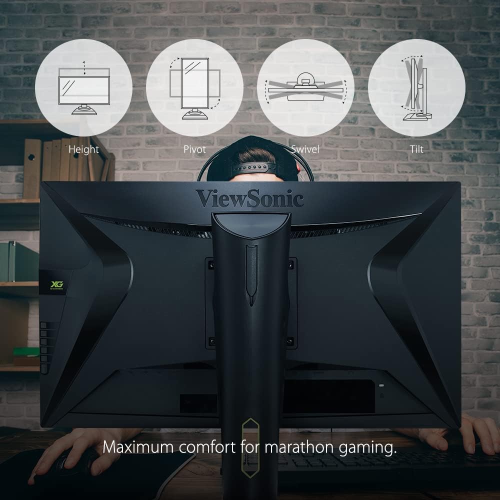 ViewSonic XG2560 25 Inch 1080p 240Hz 1ms Gsync Gaming Monitor with Eye Care Advanced Ergonomics HDMI and DP for Esports , Black