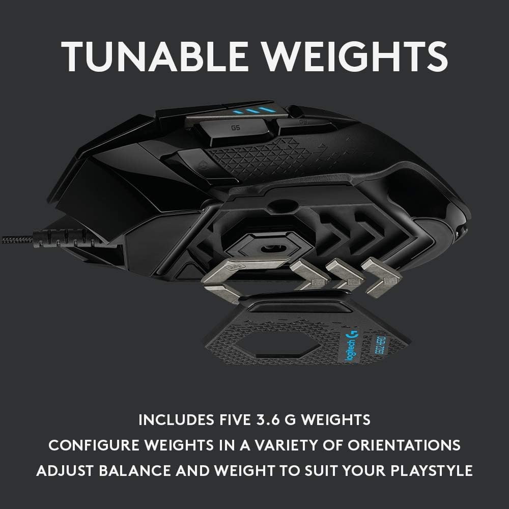 Logitech G935 Over Ear Wireless Headset, Black + Logitech G502 Gaming Mouse 11-Button Gaming Mouse, Black