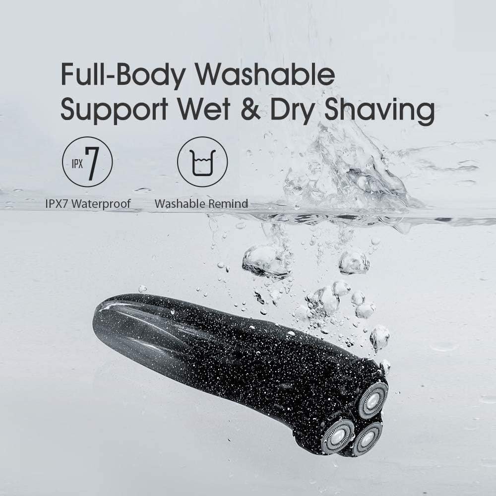 Electric Shavers for Men,Dry Wet Waterproof Man Rotary Facial Shaver Portable Face Shaver Cordless Travel USB Rechargeable with Beard Trimmer Led Display for Dad Husband Shaving
