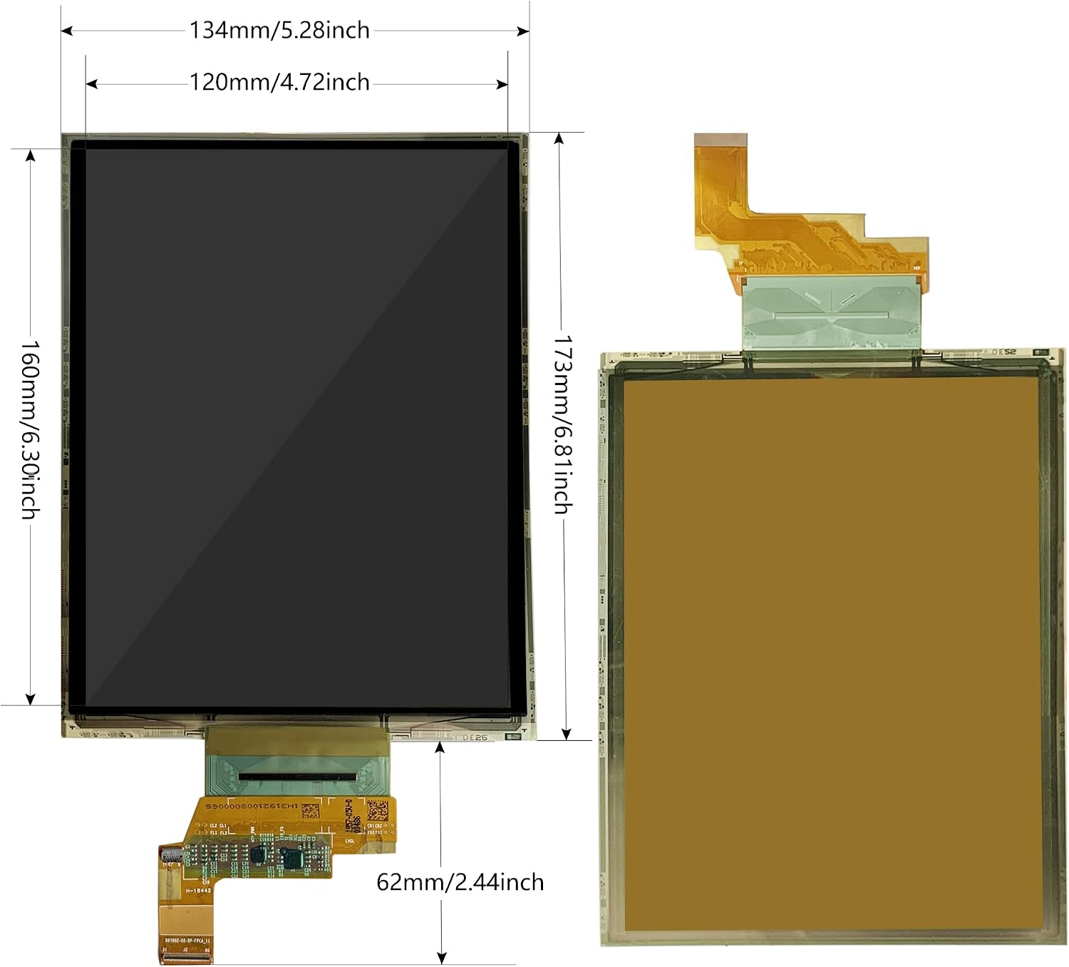 wisecoco 7.8 inch Flexible Display Curved Bendable Screen FHD 1440 * 1920 AMOLED Display with HDMI Driver Board OLED Monitor Without Enclosure Kit for DIY Prototype Demo