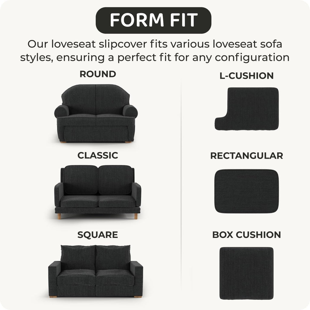 PAULATO BY GA.I.CO. Stretch Sofa Slipcover 1-Piece Elastic Couch Covers for 3-Seater & 4-Seater Sofa Loveseat Armchair Non-Slip Cover Machine Washable Protector – Ash (40'-63' Wide)