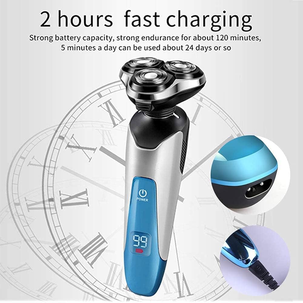 Electric Shaver for Men, Rechargeable Waterproof 4 in 1 Men's Rotary Shavers Wet and Dry Electric Shaving Razors for Husband, Father and Son Gift