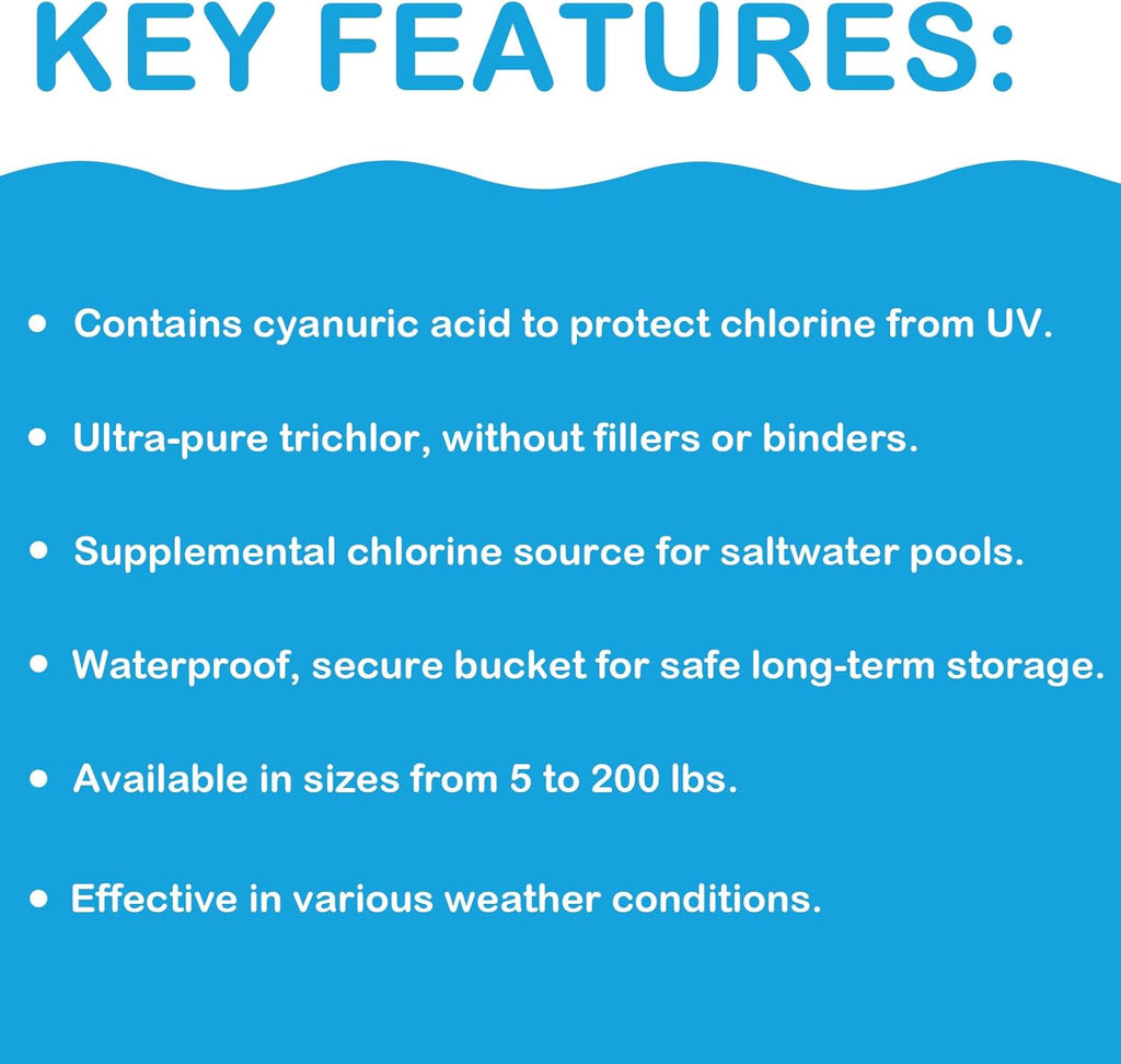 Chlorine Tablets 3 inch 40 Pounds, TABIT Swimming Pool Long Lasting Chlorinating Tablets, Slow Dissolving, Tri-Chlor for Swim Pool, Hot Tubs, Spa