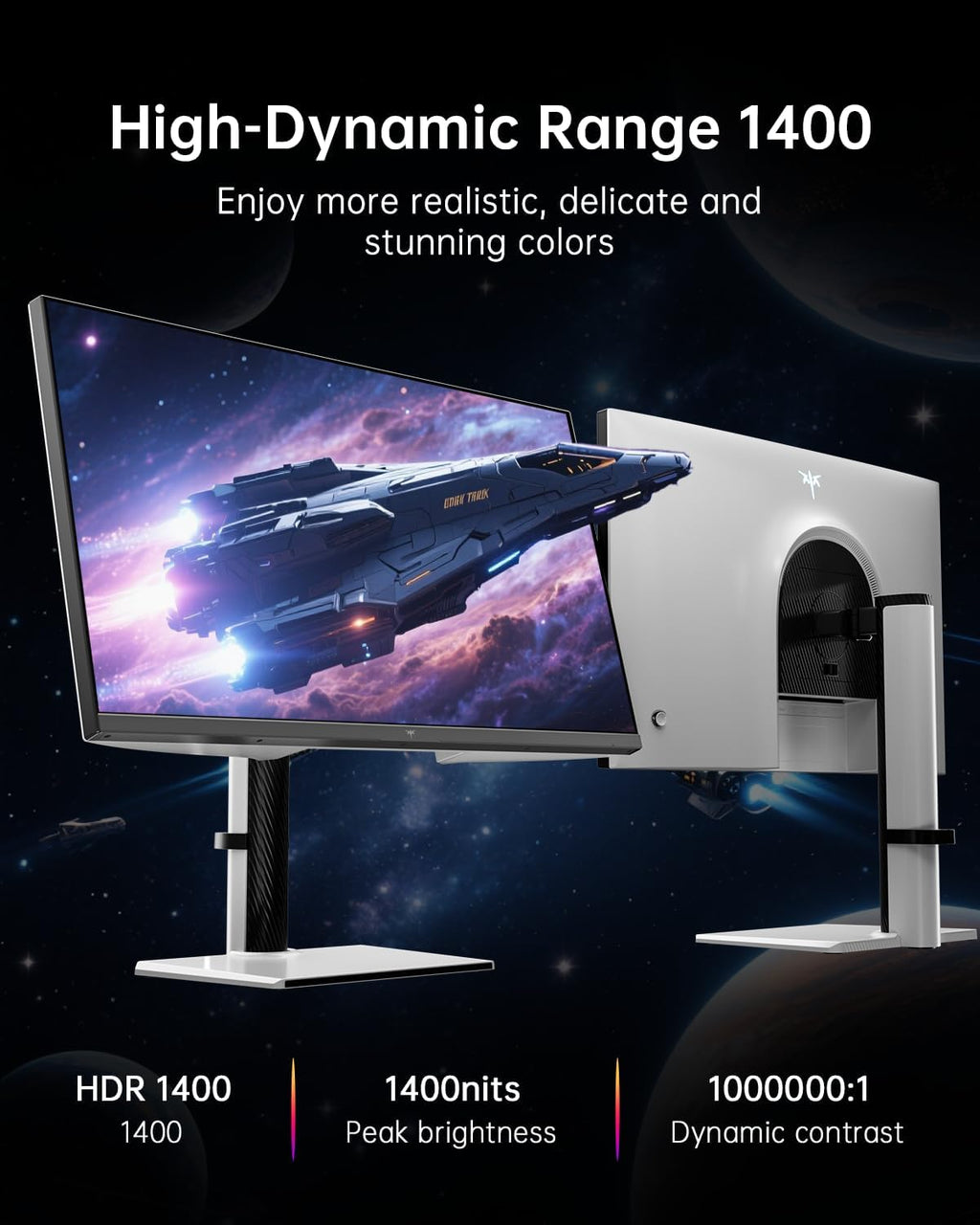 KTC 27 Inch Dual Mode Mini LED Monitor - 4K UHD at 160Hz & 1080P FHD 320Hz Gaming Monitor, 65W Type-C Port, HDR1400 Fast IPS Panel, Adaptive-Sync, HDMI 2.1 & DP 1.4, Height Adjustment, VESA(Renewed)