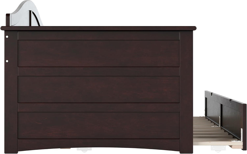 AFI, Acadia Twin Size Wood Daybed Frame with Twin Trundle, Espresso (Black)