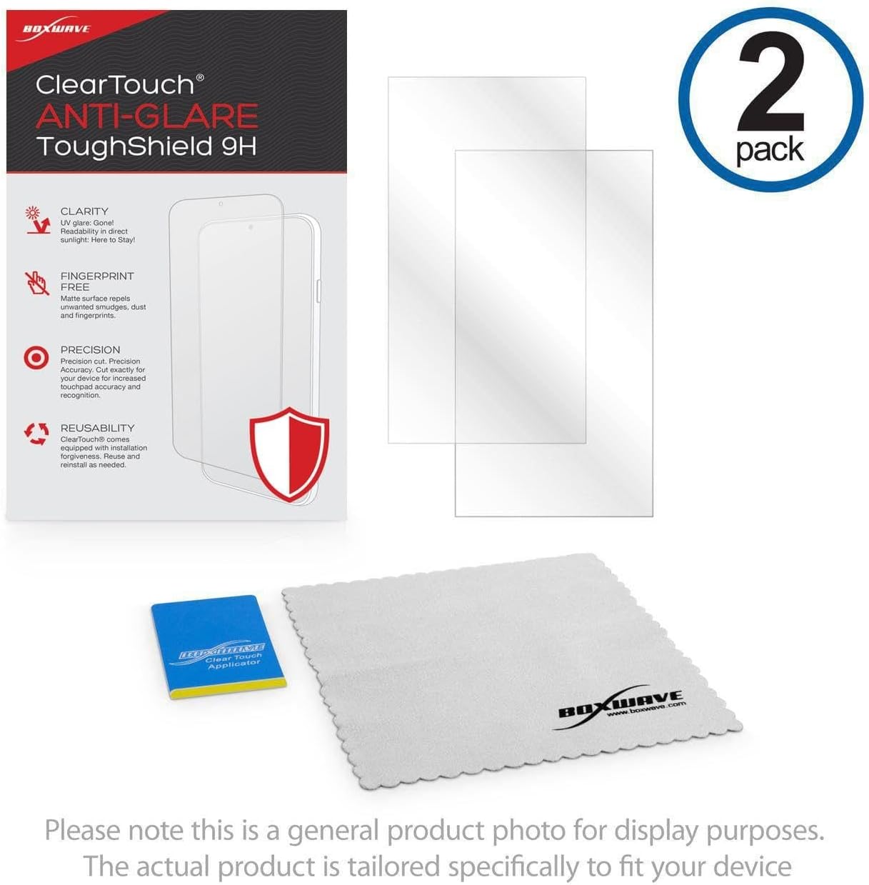 BoxWave Screen Protector Compatible with INFIEVO Gaming Monitor QHD Wide 1440p - ClearTouch Anti-Glare ToughShield 9H (2-Pack), Anti-Glare 9H Tough Flexible Film Screen Protector