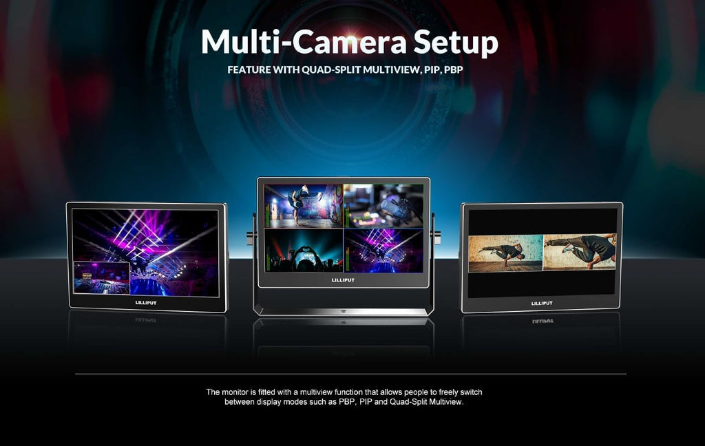 LILLIPUT 13.3' A13 OLED 4K 100000:1 Contrast and 100% DCI-P3 Color,Quad-Split,3G-SDI in&Out HDMI×4 DP×1 Broadcast Monitor