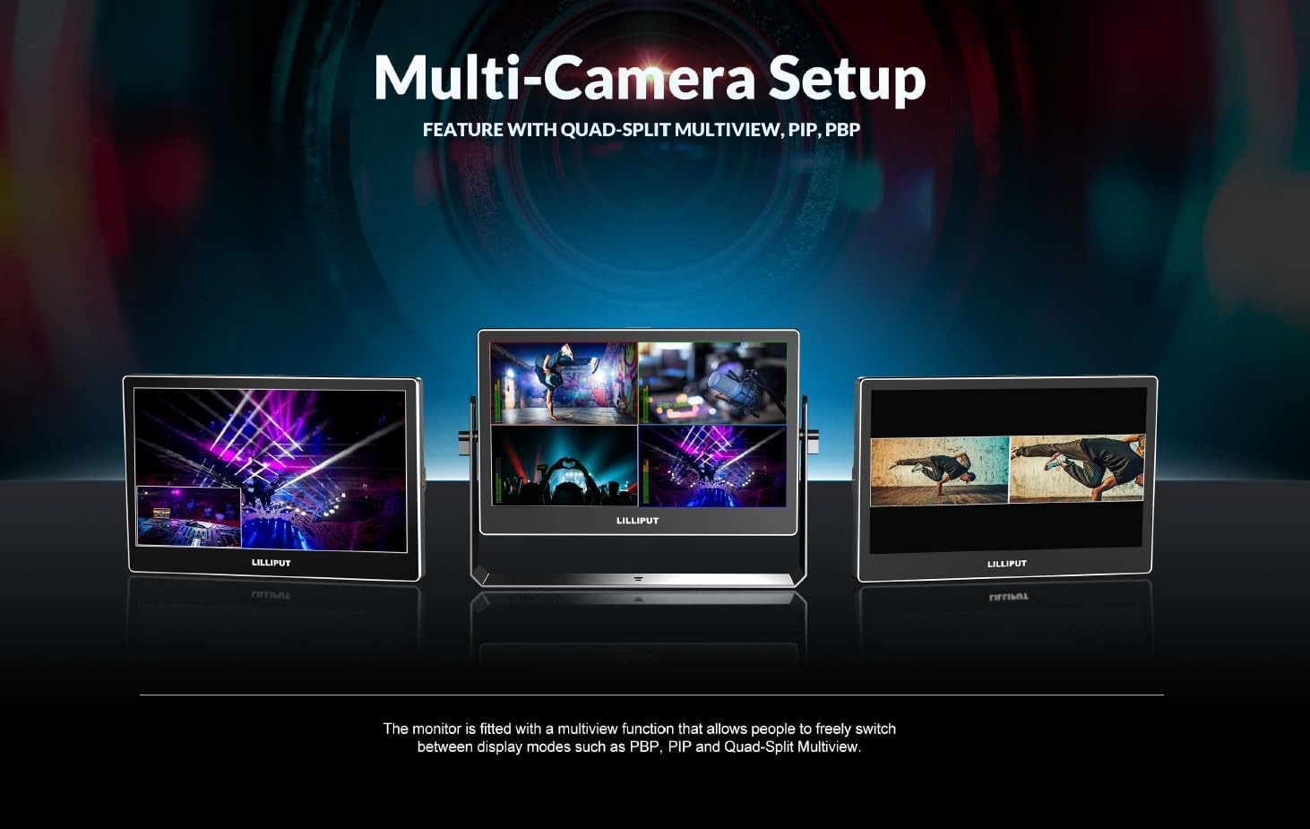 LILLIPUT 13.3' A13 OLED 4K 100000:1 Contrast and 100% DCI-P3 Color,Quad-Split,3G-SDI in&Out HDMI×4 DP×1 Broadcast Monitor