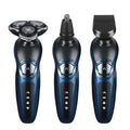 Head Shavers for Bald Men, 3 in 1 Electric Shaver for Men Portable Rechargeable Beard Trimmer Body Hair Shaver Wet Dry Washable Grooming Kit