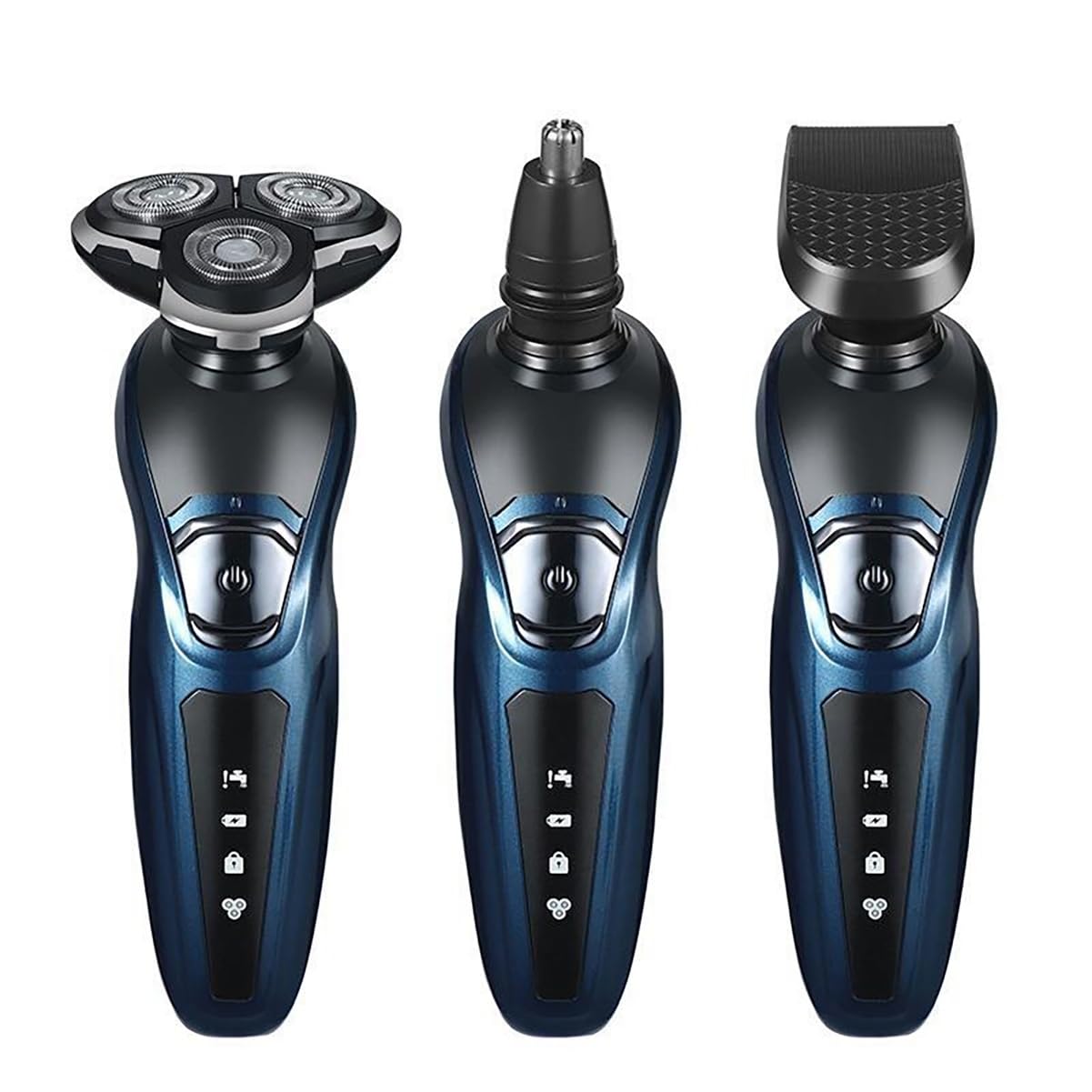 Head Shavers for Bald Men, 3 in 1 Electric Shaver for Men Portable Rechargeable Beard Trimmer Body Hair Shaver Wet Dry Washable Grooming Kit