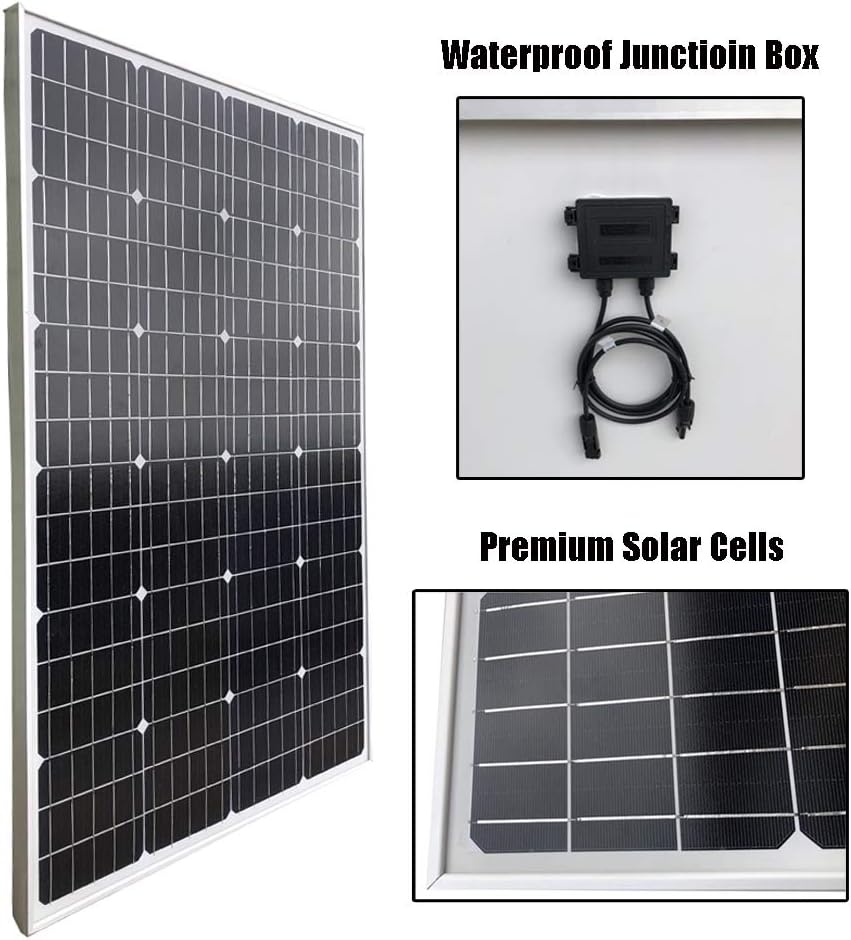 1000W 12V Wind Turbine Generator Solar Panel Kit : 400W Windmill & 5pcs 120W Mono Solar Panel & Hybrid Charge Controller for Home RV Camping Boat Cabin Off Grid System
