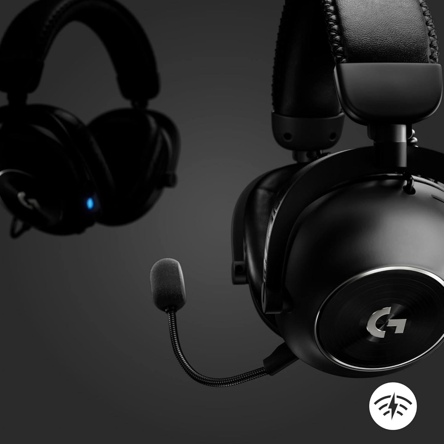 Logitech G PRO X 2 Lightspeed Wireless Gaming Headphones, Detachable Boom Microphone, 50 mm Graphen Drives, DTS:X Headphone 2.0, 7.1 Surround, Bluetooth/USB/3.5 mm Aux, PC, PS5, PS4, Switch, Black