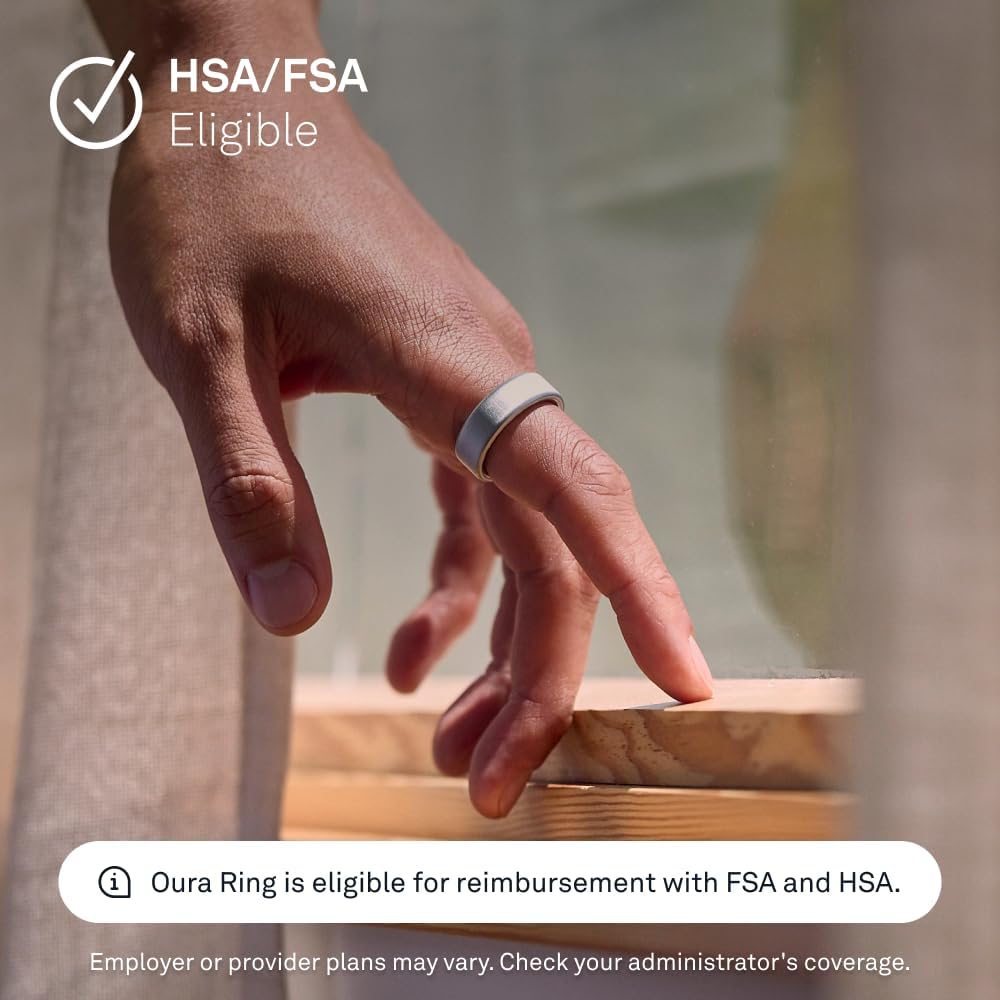 Oura Ring 4 - Brushed Silver - Size 12 - Sleep, Activity, Women's Health, AI Advisor, Up to 8 Days of Battery Life, Size Before You Buy, Android & iOS Compatible