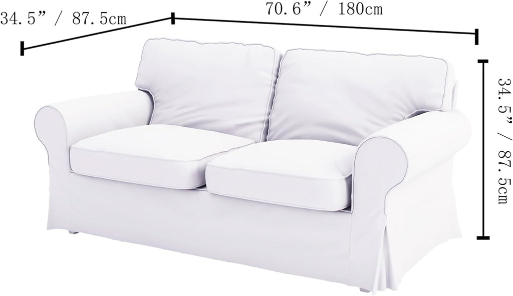 Velvet Pets Friendly Sofa Covers Made Compatible for IKEA Ektorp Loveseat Two Seat Slipcovers (Velvet Blue Ektorp 2)
