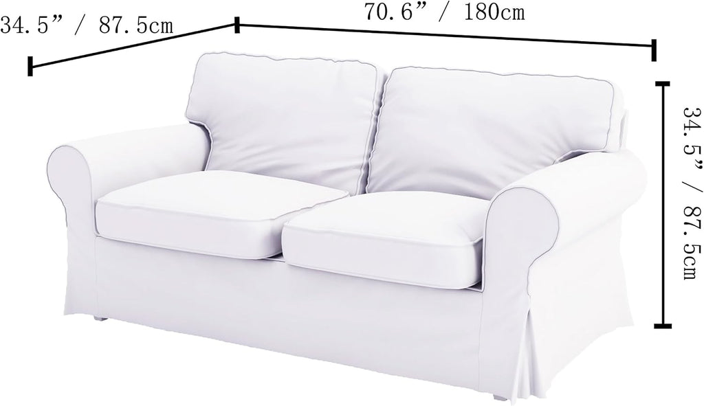 Velvet Pets Friendly Sofa Covers Made Compatible for IKEA Ektorp Loveseat Two Seat Slipcovers (Velvet Green Ektorp 2)