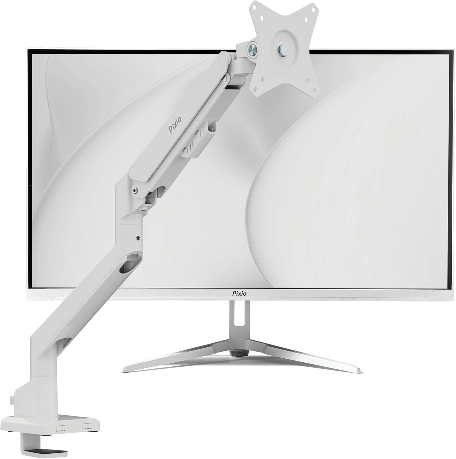 Pixio PX279 Wave White 27 inch 240Hz Refresh Rate FHD 1080p Resolution Fast IPS Panel 1ms GTG Resonse Time Gaming Monitor and PS1S Wave White Single Monitor Arm