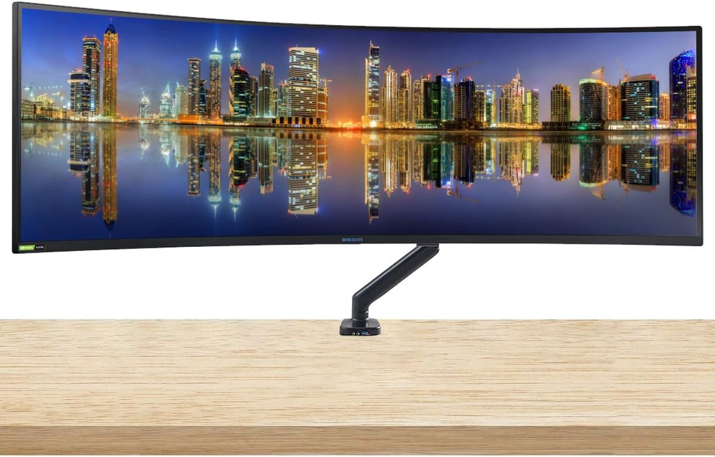 Samsung Odyssey G9 49-inch Curved 1440P Dual QHD 240Hz 1ms QLED Gaming Monitor with DisplayPort, HDMI, USB Hub - Desk Mount Monitor Stand (C49G97TSSN), black