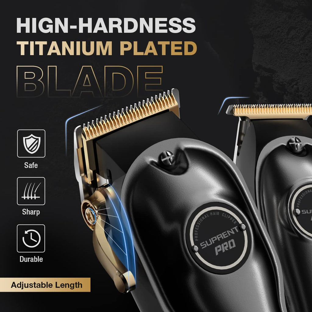 SUPRENT PRO Professional Hair Clipper and Trimmer Set with Foil Shaver, Professional Barber Clippers for Men