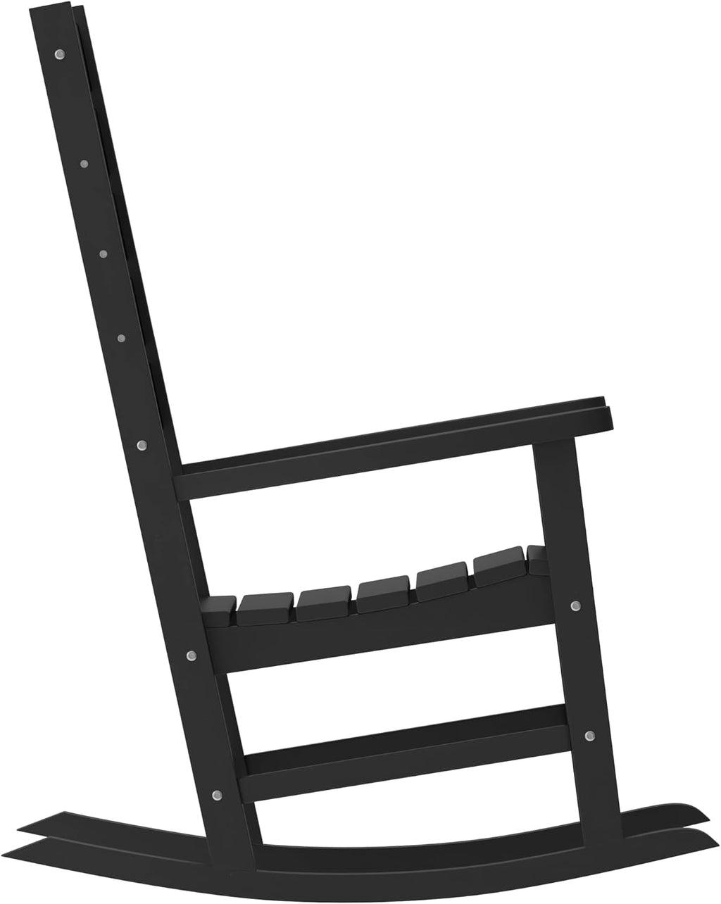Flash Furniture Manchester Commercial Grade Outdoor Rocking Chair, All-Weather HDPE Indoor/Outdoor Rocker, Black