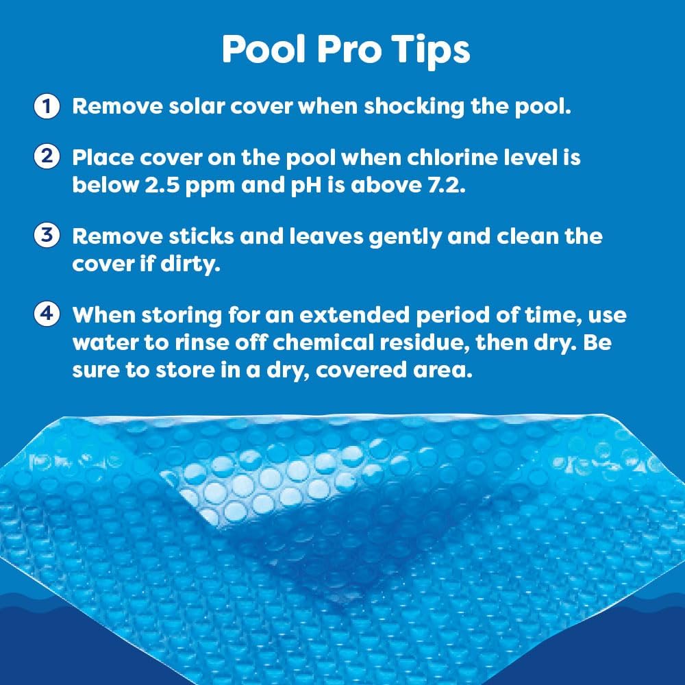 In The Swim 20' x 40' Premium Blue Rectangle Solar Pool Cover 12 Mil for Solar Heating Above Ground Pools and Inground Pools