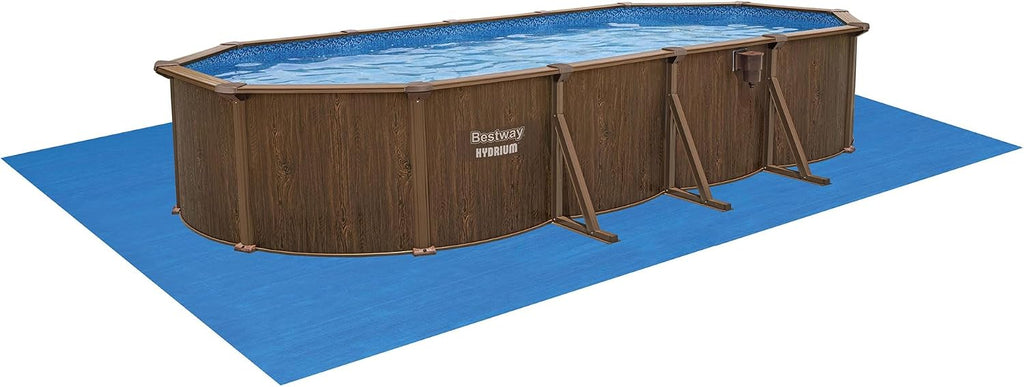 Bestway Hydrium 24' x 12' x 52' Above Ground Pool, Oval Steel Side Wall Frame Outdoor Swimming Pool Set with Sand Filter Pump, Ladder & Accessories