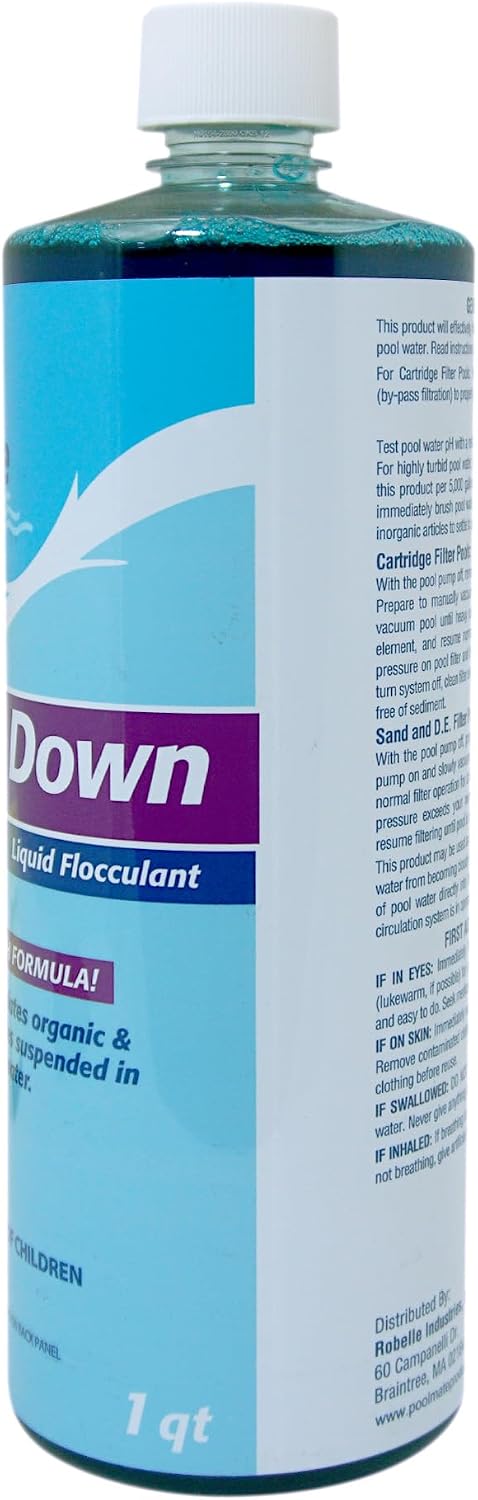 Pool Mate 1-Quart 12-Pack Premium Drop Down Liquid Flocculant, Pool Clarifier, Made in USA