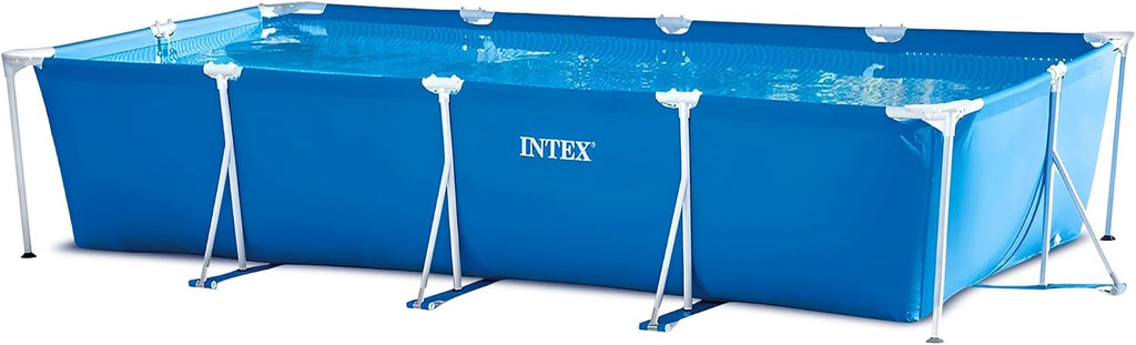 INTEX Rectangular Frame 14 ft 9 in x 7 ft 3 in x 33 in Above Ground Pool, Swimming Pool with Steel Frame, Pump Not Included