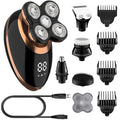 Electric Razor for Men, 5 In 1 Wet Dry Electric Shaver For Men Beard Hair Trimmer Electric Razor Rechargeable Bald Shaving Machine LCD Display Grooming Kit