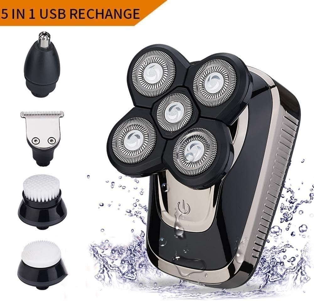 Wet & Dry Men's Shaver & Trimmer Grooming Kit, Facial Cleaning Brush, Beard Trimmer, Waterproof Electric Shaver for Men with Hair Clippers,Nose Hair Trimmer,Multifunctional Electric Razor