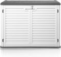 Outvita Outdoor Horizontal Storage Sheds, 34 Cu Ft Weather Resistant HDPE Tool Shed, Multi-Opening Door Waterproof & Lockable for Storage of Bike, Trash Cans, Garden Tools, Lawn Mowers