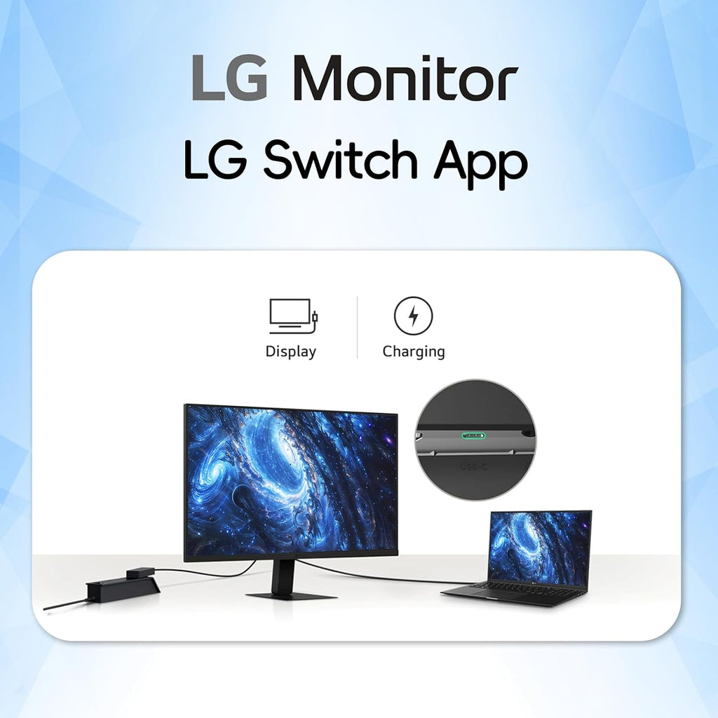 LG 32' QHD IPS Monitor, 2560 x 1440, 100Hz, HDR10, 99% sRGB, USB-C with 15W Power Delivery, 3-Side Borderless Design, Dynamic Action Sync, Tilt Adjustable for Home Office and Productivity