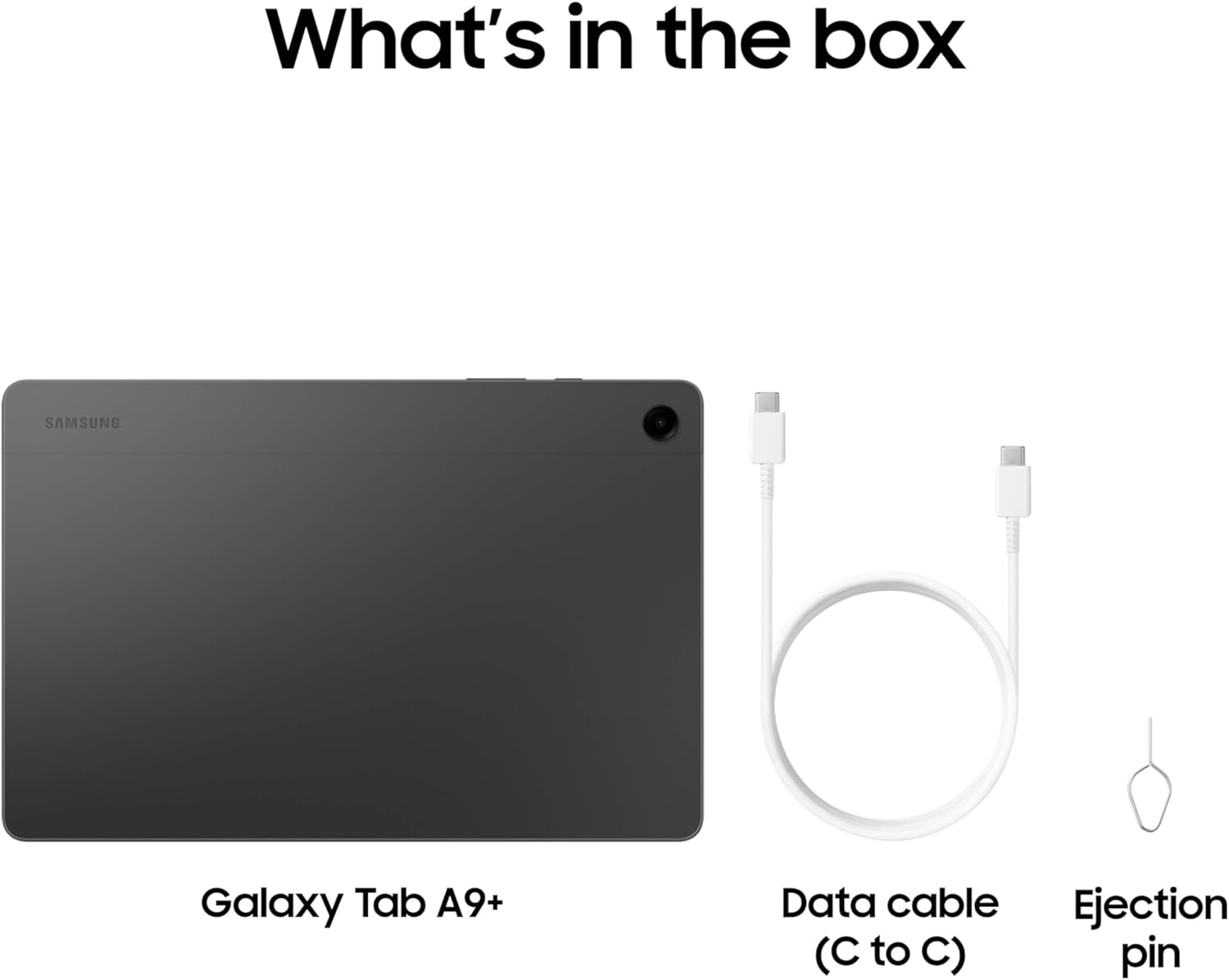 Samsung Galaxy Tab A9+ Tablet 11' 64GB Android Tablet, Big Screen, Quad Speakers, Upgraded Chipset, Multi Window Display, Slim, Light, Durable Design, US Version, 2024, Graphite