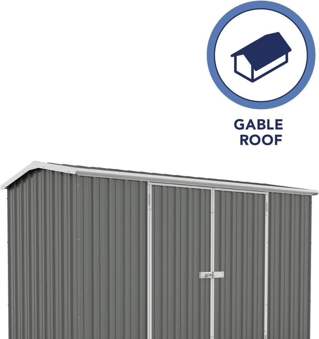 Absco Premier Storage Sheds, 10'x5' Metal Garage, DIY Backyard Shed, Utility Tool Storage, Weather & Wind Resistant Aluminum Panels & Steel Frame, Maintenance-Free, 12 Year Warranty, Woodland Gray