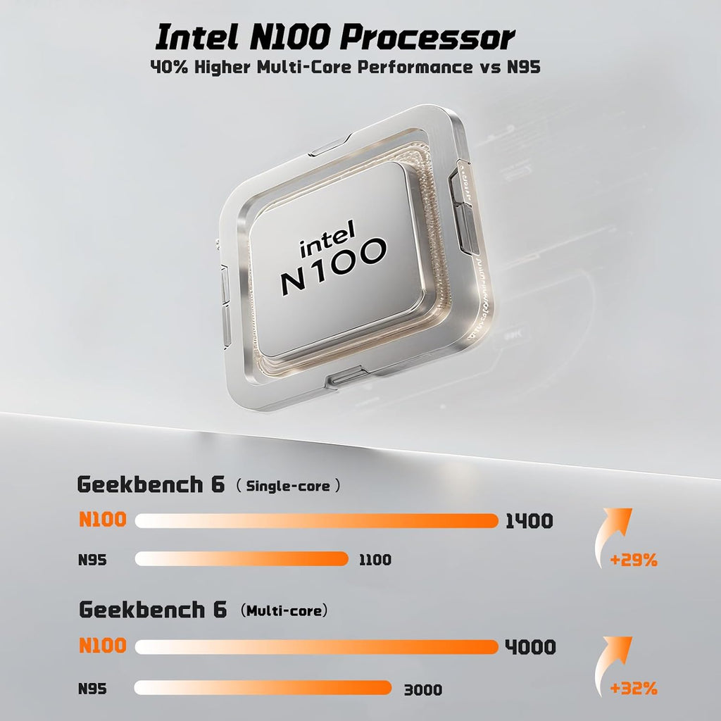 NIMO 17.3' FHD IPS Student-Laptop-Computer - 8GB RAM 256GB SSD Intel Pentium N100(Beat to i3-1115G4, 4 Cores Up to 3.4GHz), 65W Type-C, 2 Years Warranty, Fingerprint, Backlit Keyboard, Wi-Fi 6, BT5.2