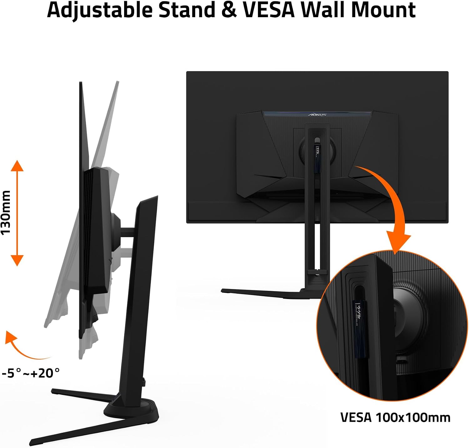 GIGABYTE - AORUS FO32U - 32' QD OLED Gaming Monitor - UHD 3840x2160-165Hz - 0.03ms GTG - AMD FreeSync Premium Pro - Type C KVM - HDMI, DP, Type C - Height Adjustable - Black