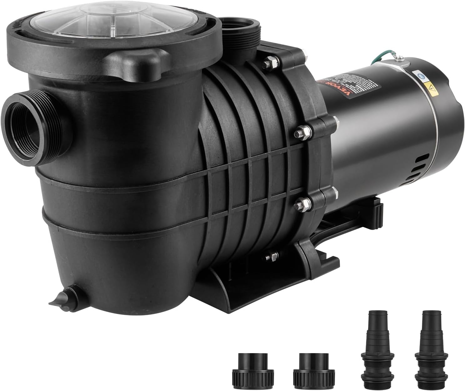 VEVOR Above Ground Pool Pump, 1HP, 80 GPM Max. Flow Single Speed Swimming Pool Pump, 110V/240V 3450RPM 34.4ft Max. Head Pool Pump with Filter Basket for Above Ground Pools, Hot Tubs, or Spas