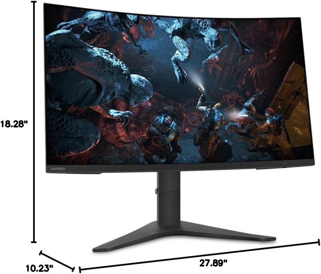Lenovo G32qc-10 31.5-inch QHD Curved Gaming Monitor, 1440p, AMD FreeSync Premium, DisplayPort, HDMI, Narrow Bezels, Adjustable, VESA Mount, 66A2GCCBUS