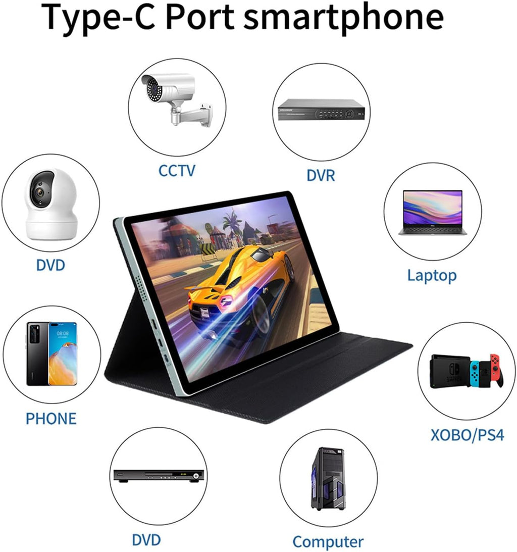 OLED Touchscreen Portable Monitor 10.5' 2k, sRGB 100%,Dual USB-C,HDMI for Laptop Mac Phone PS4/5 Switch