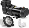 XtremepowerUS 1.5HP Above Ground Swimming Pool Pump 2-Speed Pump Spa 1.5' inch High Flow Dual Speed Self Filter Basket w/ Pool Hose Adapter