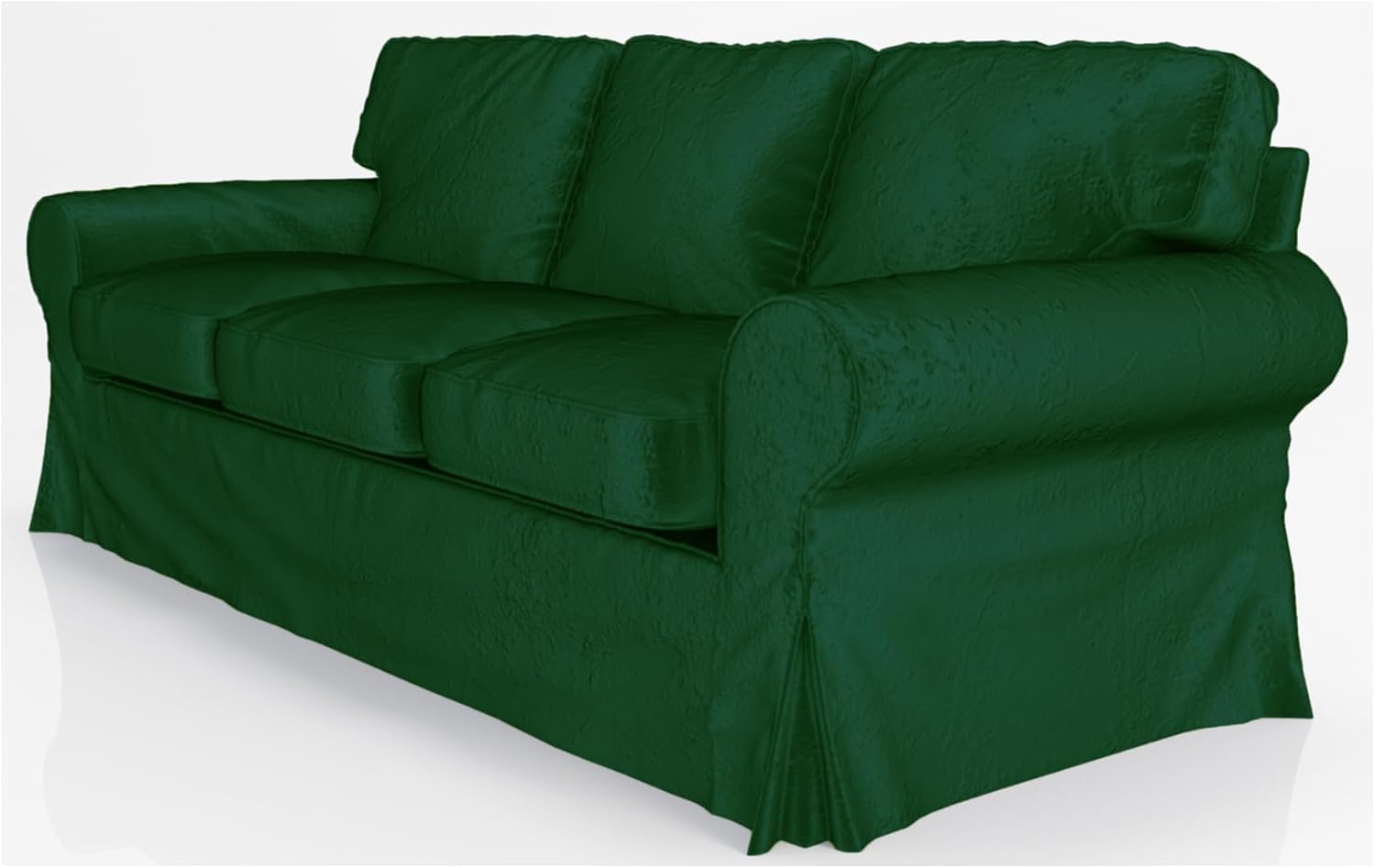 Velvet Pets Friendly Sofa Covers Custom Made Compatible for IKEA Ektorp Three Seat Sofa Slipcovers (Velvet Green Ektorp 3)