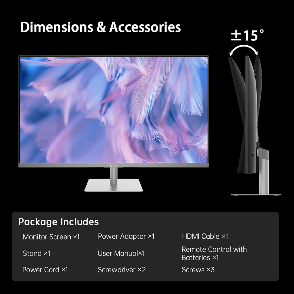 KTC 32 Inch 4K Smart Monitor, Google System UHD (3840x 2160) Smart Monitor with Speakers, Netflix Licensed, Type-C 65W PD, WirelessDisplay, HDR, Hey Google Voice Remot, VESA Support (Renewed)