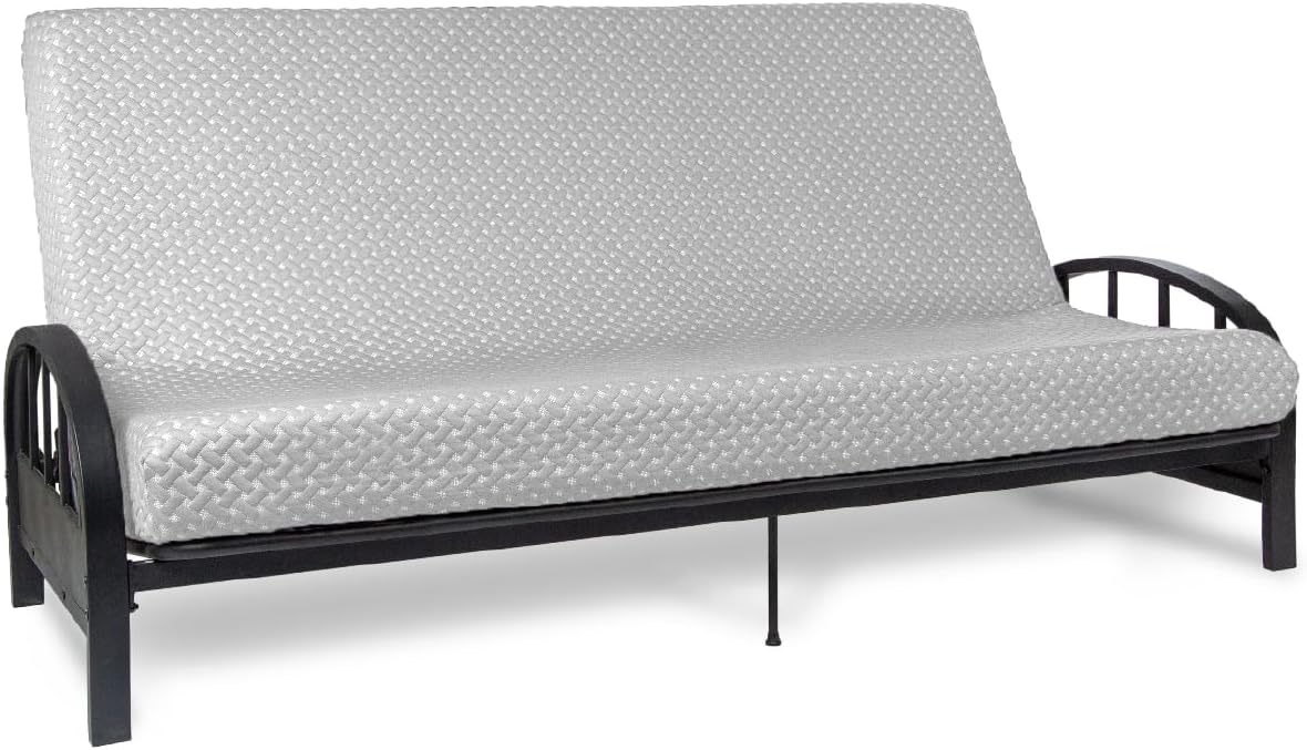 Milliard Full Size Futon Mattress, Light Grey, 71 x 52 x 6 Inch, Memory Foam Futon Mattress Full Size, CertiPUR-US, Comfy Sofa Bed, Couch, Removable Washable Hypoallergenic Cover, Frame Not Included