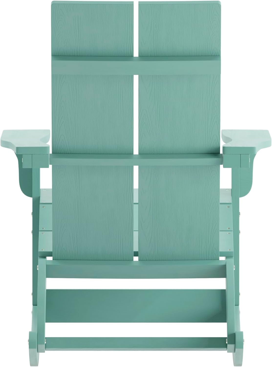 EMMA + OLIVER Harmon Adirondack Rocking Chair - Sea Foam Poly Resin - for Indoor/Outdoor Use - All Weather Materials - Easy Assembly - 350 lb. Weight Capacity