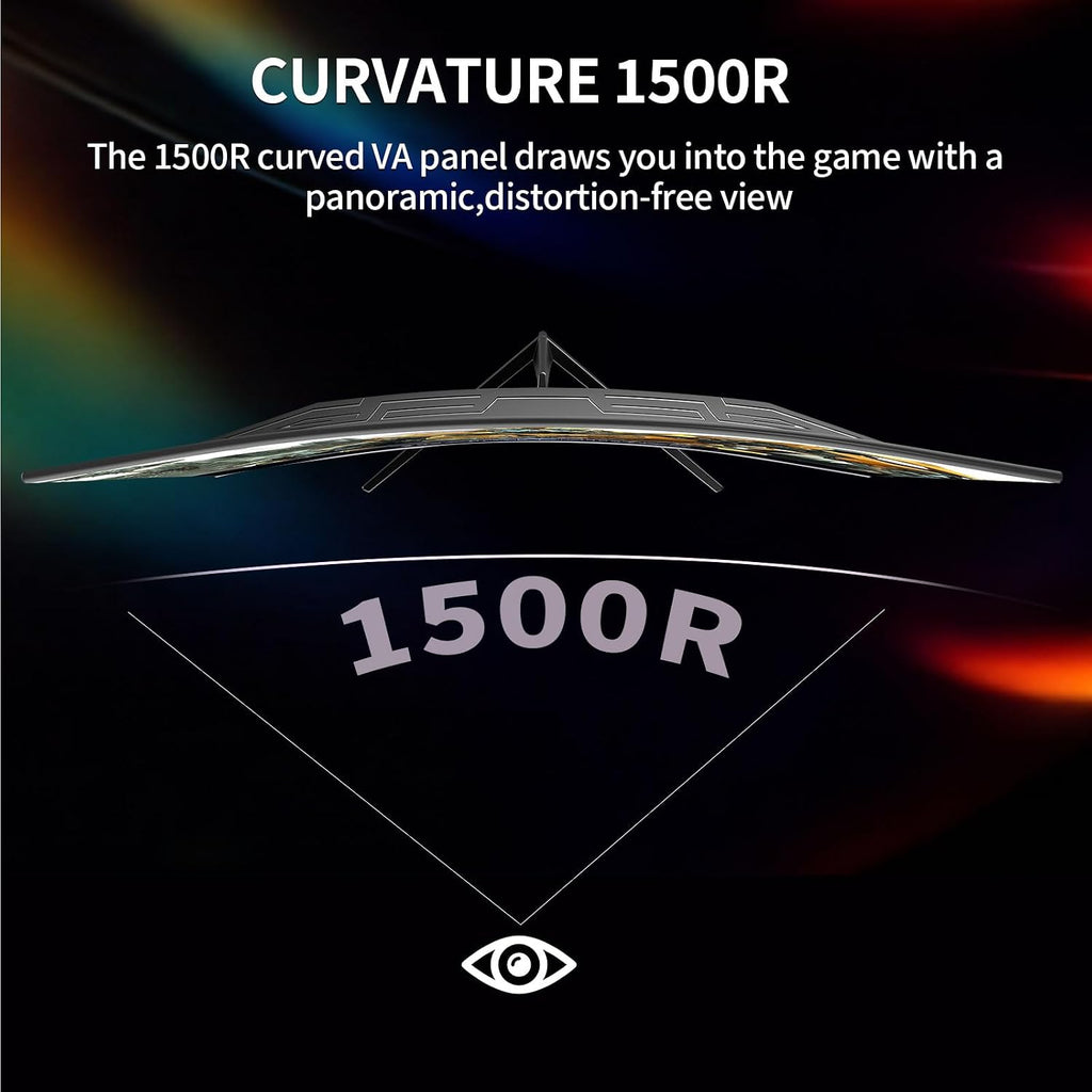 ZZA 32 Inch Curved Gaming Monitor,UHD 3840 * 2160 60Hz 4K PC Monitor, Curved 1500R,4000:1 Contrast,1Ms MPRT,HDR,FreeSync,VA,HDMI DP1.4